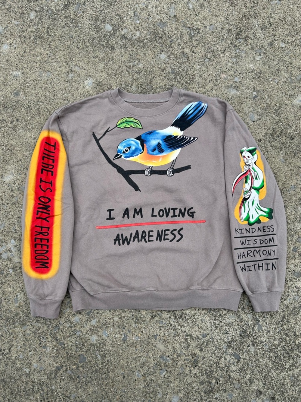 Kanye West x Wes Lang “I am Loving Awareness” graphic crewneck -see description
